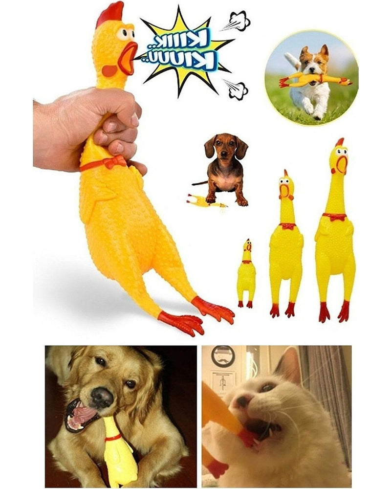 Ses Çıkaran 30 cm Tavuk Figürlü Kedi Köpek Oyuncağı