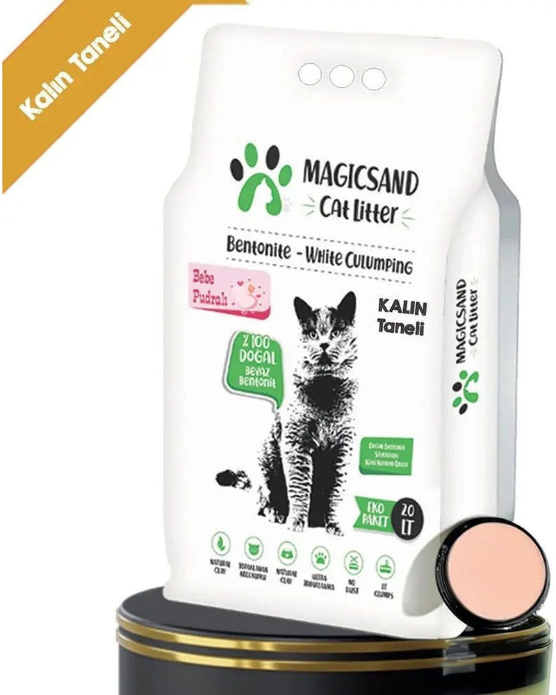 Magicsand Bebe Pudralı Kalın Taneli Kedi Kumu 20 L