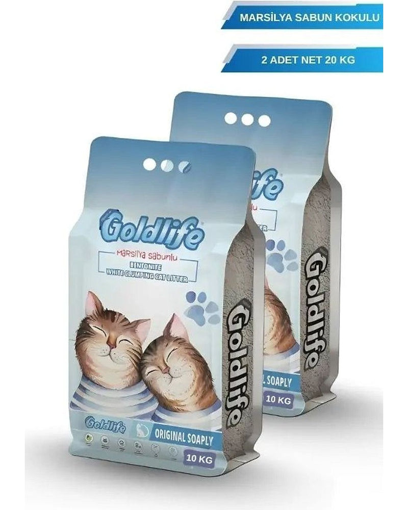 Goldlife Marsilya Sabunlu İnce Taneli Kedi Kumu 10 kg x 2