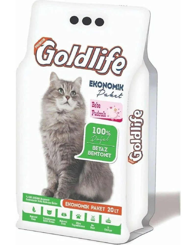Goldlife Bebe Pudra Kokulu İnce Taneli Kedi Kumu 20 L