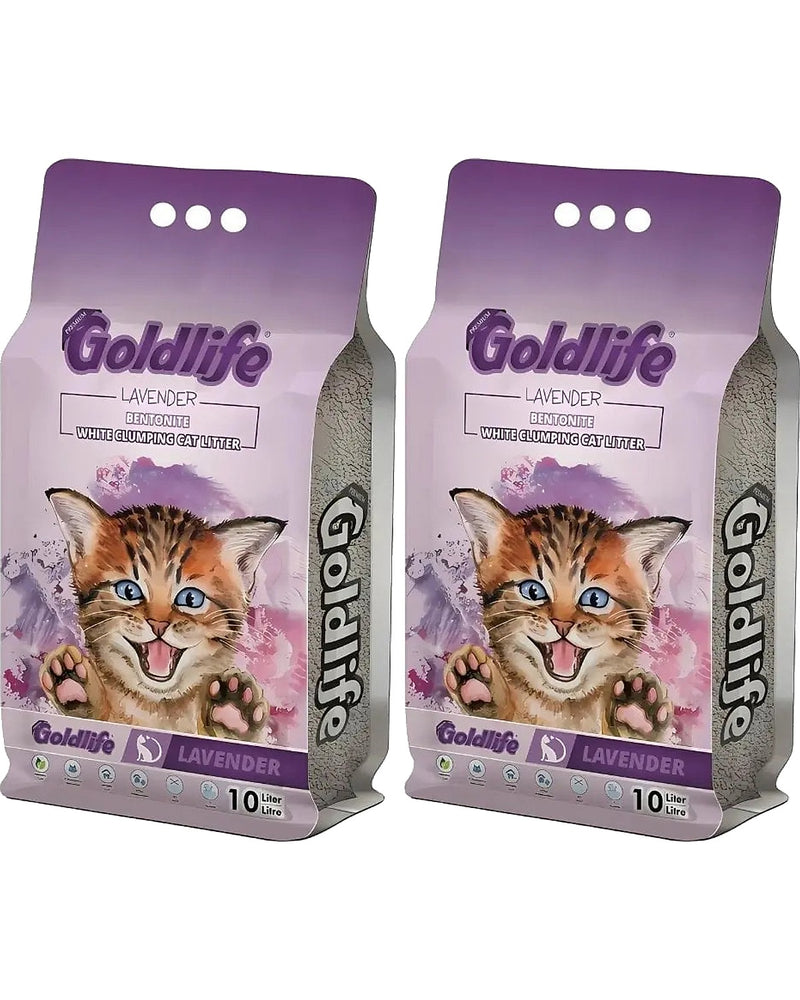 Goldlife Lavanta Kokulu İnce Taneli Kedi Kumu 10 L x 2