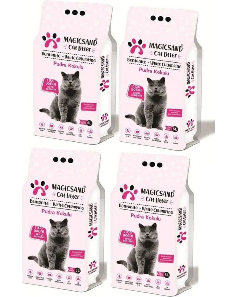 Magic Sand Bebe Pudra Kokulu Beyaz Bentonit Kedi Kumu 5 L x 4