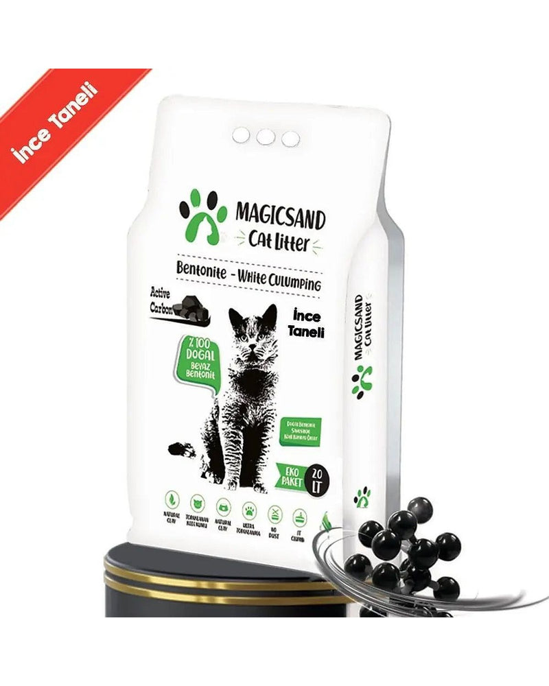 Magicsand Aktif Karbonlu İnce Taneli Bentonit Kedi Kumu 20 L