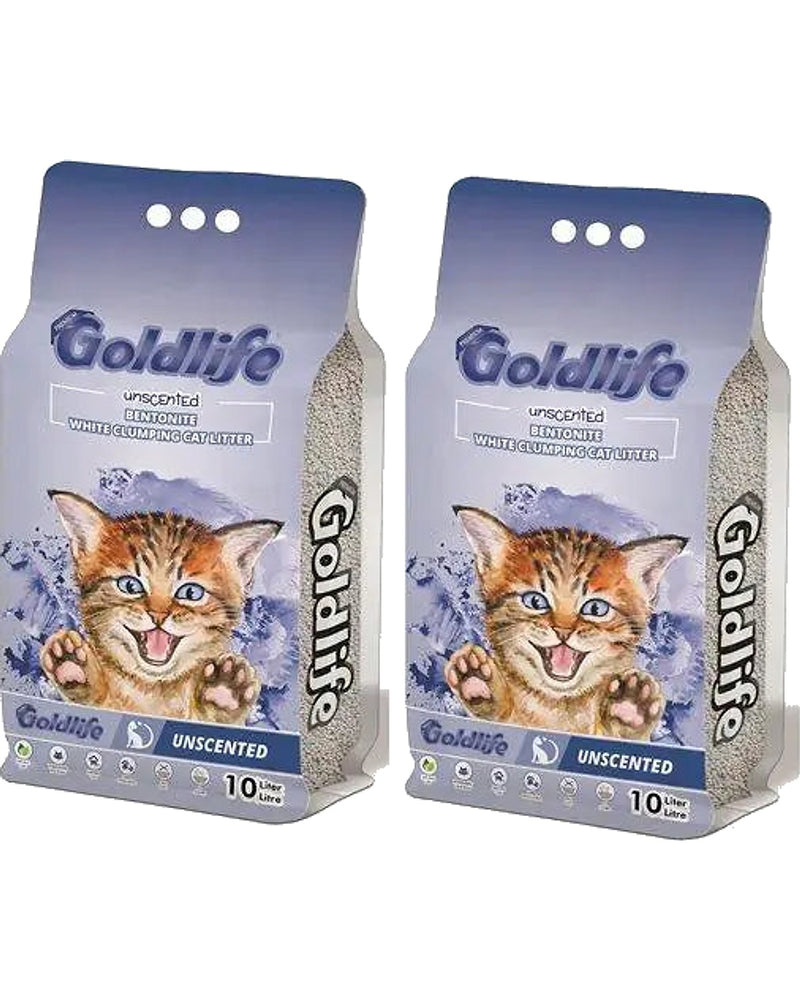 Goldlife Kokusuz Topaklanan Bentonit Kedi Kumu 10 L x 2