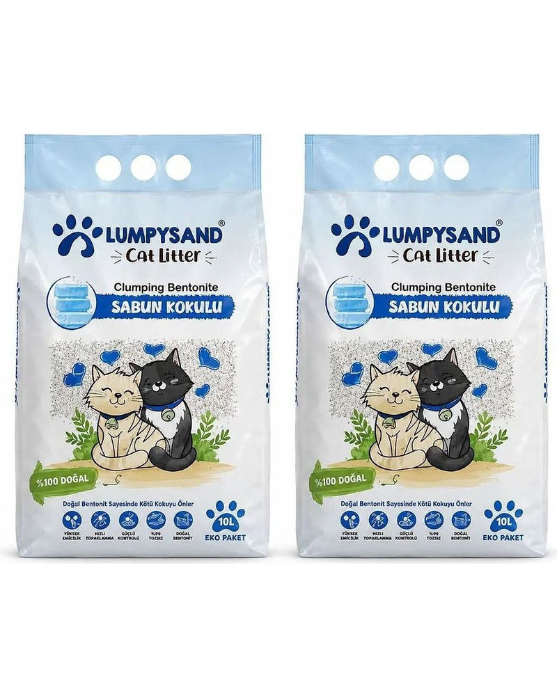 Lumpysand Sabun Kokulu İnce Taneli Bentonit Kedi Kumu 10 L x 2