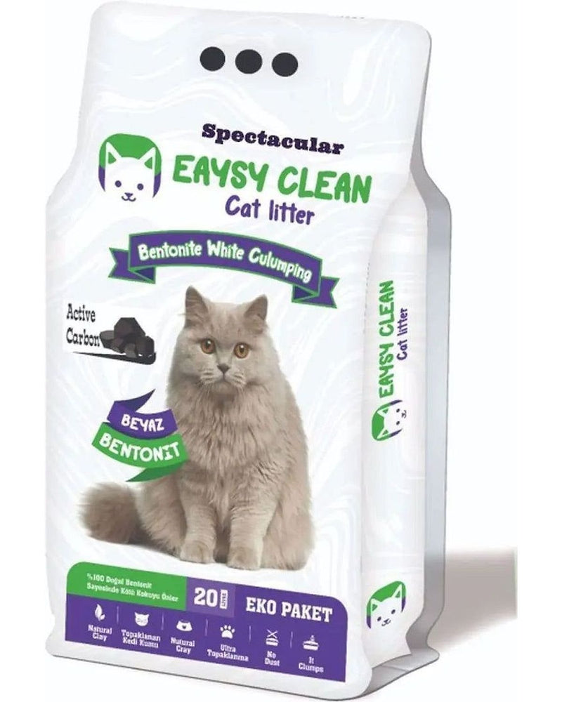 EaysyClean Aktif Karbonlu İnce Taneli Bentonit Kedi Kumu 20 L