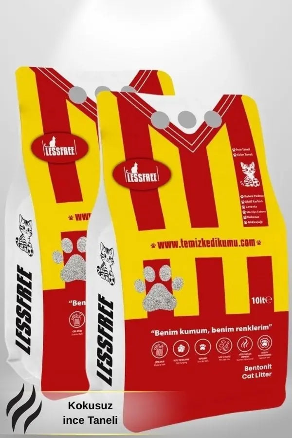 Kokusuz İnce Taneli Bentonit Kedi Kumu 10 L x 2