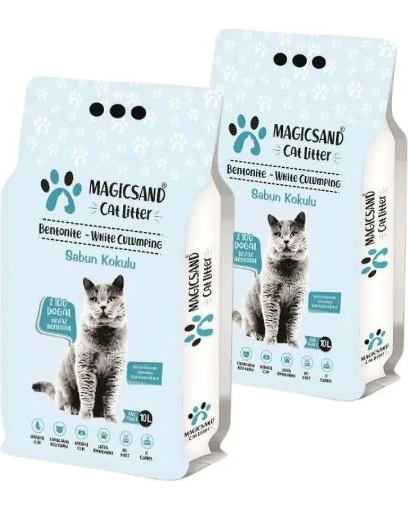 Marsilya Sabun Kokulu Kalın Taneli Bentonit Kedi Kumu 10 L x 2