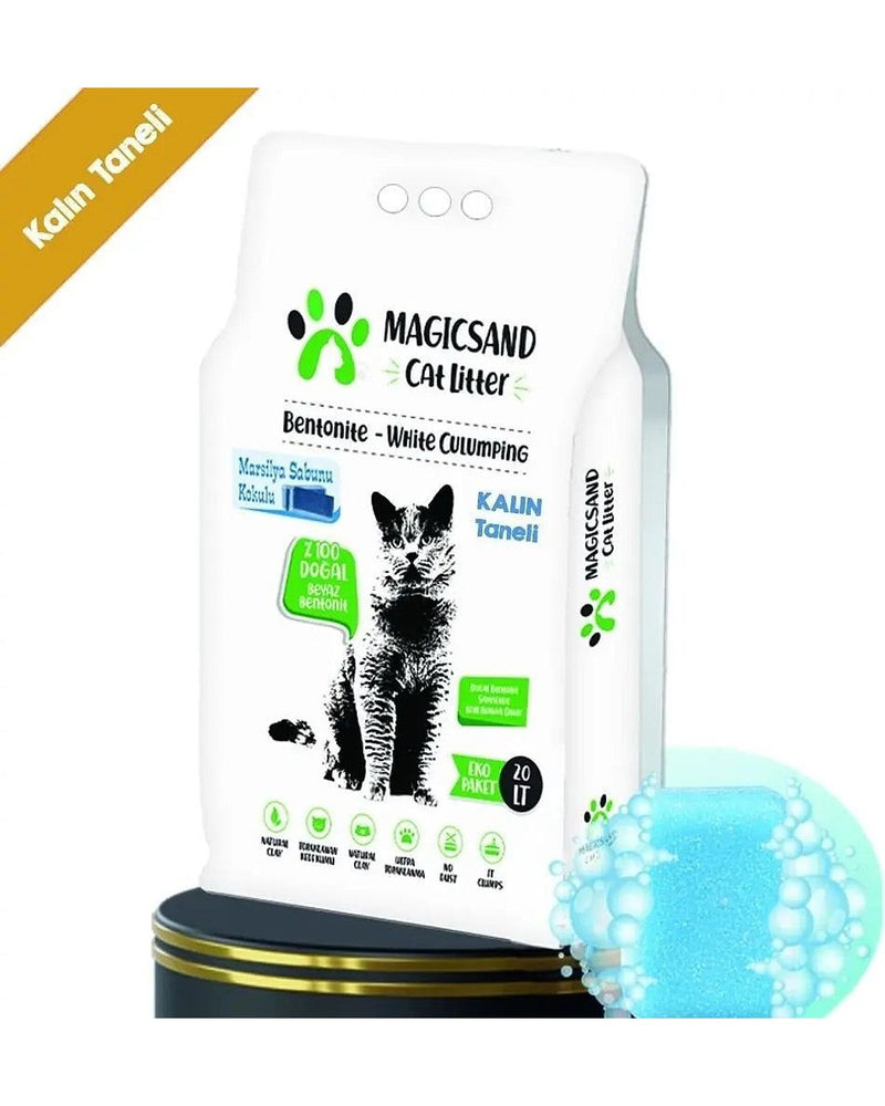 Marsilya Sabun Kokulu Kalın Taneli 20 L Bentonit Kedi Kumu