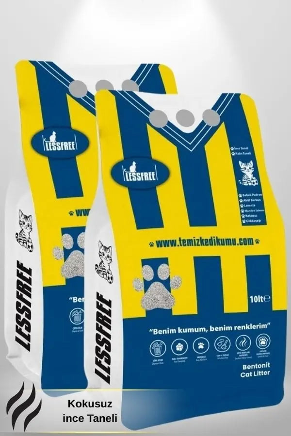 Kokusuz İnce Taneli Topaklanan Bentonit Kedi Kumu 10 L x 2