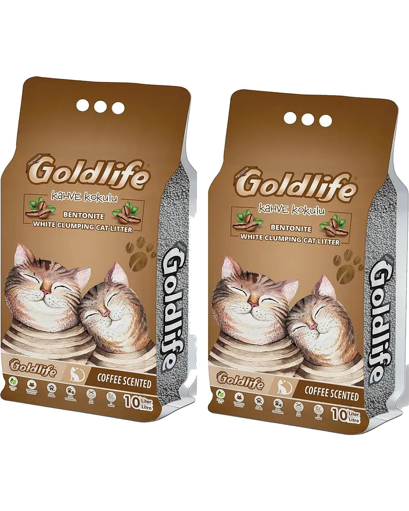 Kahve Kokulu İnce Taneli Bentonit Kedi Kumu 10 L x 2