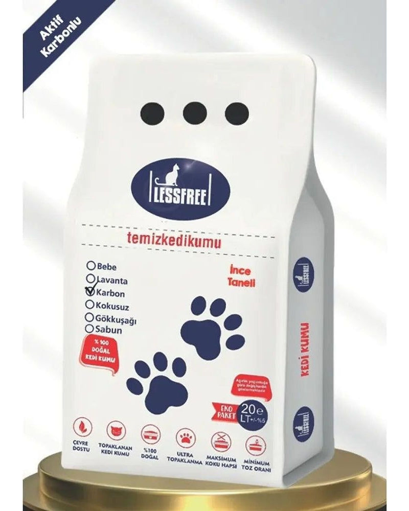 Aktif Karbonlu İnce Taneli 20 L Bentonit Kedi Kumu