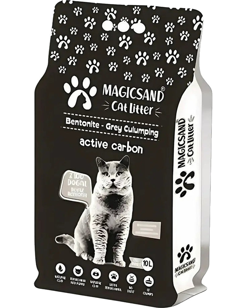 Aktif Karbonlu İnce Taneli 10 L Bentonit Kedi Kumu