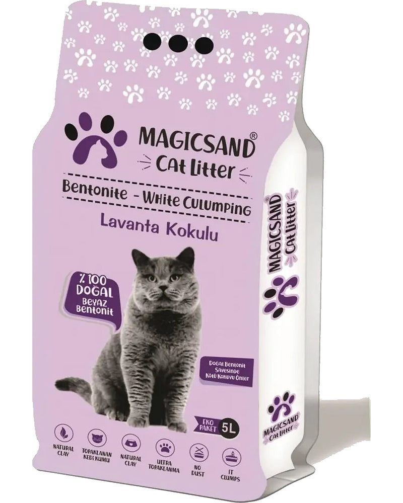 Magicsand Lavanta Kokulu İnce Taneli Topaklanan Kedi Kumu 5 L