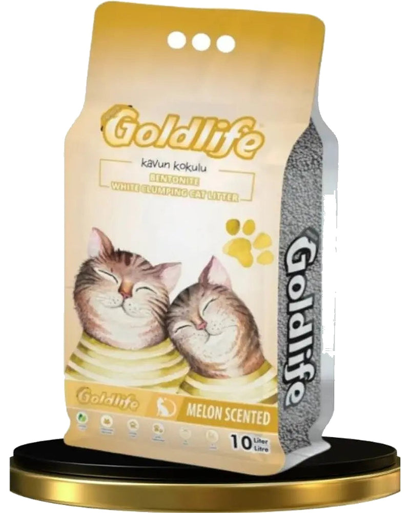 Goldlife Kavun Kokulu İnce Taneli Topaklanan Kedi Kumu 10 L