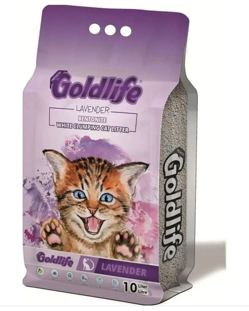 Goldlife Premium Lavanta Kokulu Topaklanan Kedi Kumu 10 L