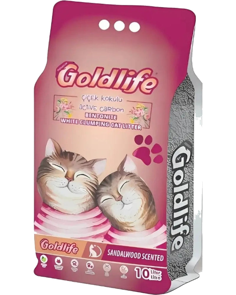 Goldlife Aktif Karbonlu Çiçek Kokulu Kedi Kumu 10 L
