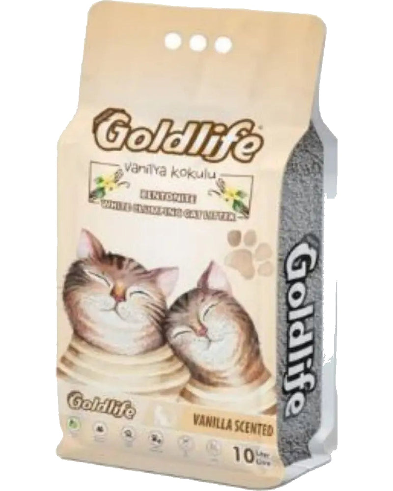 Goldlife Premium Vanilya Kokulu Topaklanan Kedi Kumu 10 L