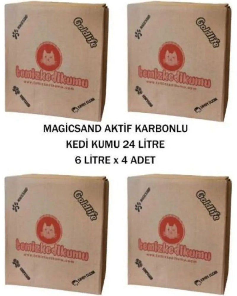 Magicsand Aktif Karbonlu Topaklanan Kedi Kumu 6 L x 4 Adet