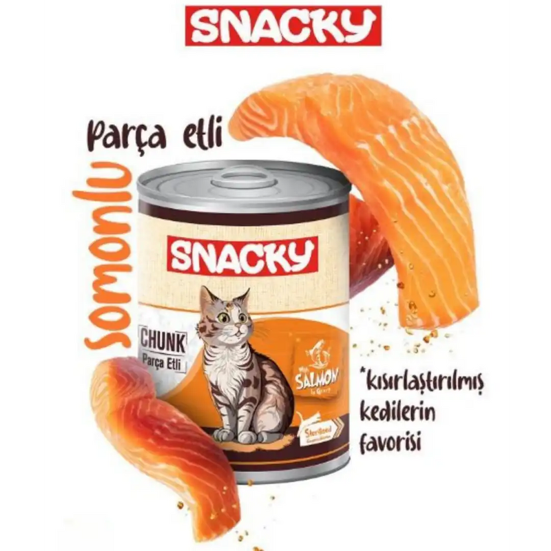 Snacky Soslu Somonlu Kısırlaştırılmış Kedi Konservesi 400 gr