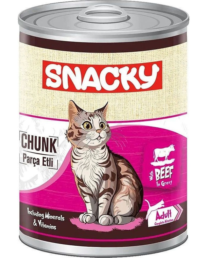 Snacky Sığır Etli Parça Yetişkin Kedi Konservesi 400 gr