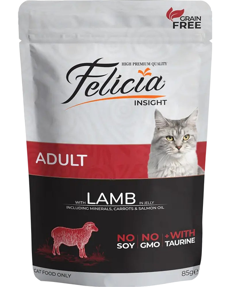 Felicia Kuzu Etli Tahılsız Yetişkin Yaş Kedi Maması 85 gr