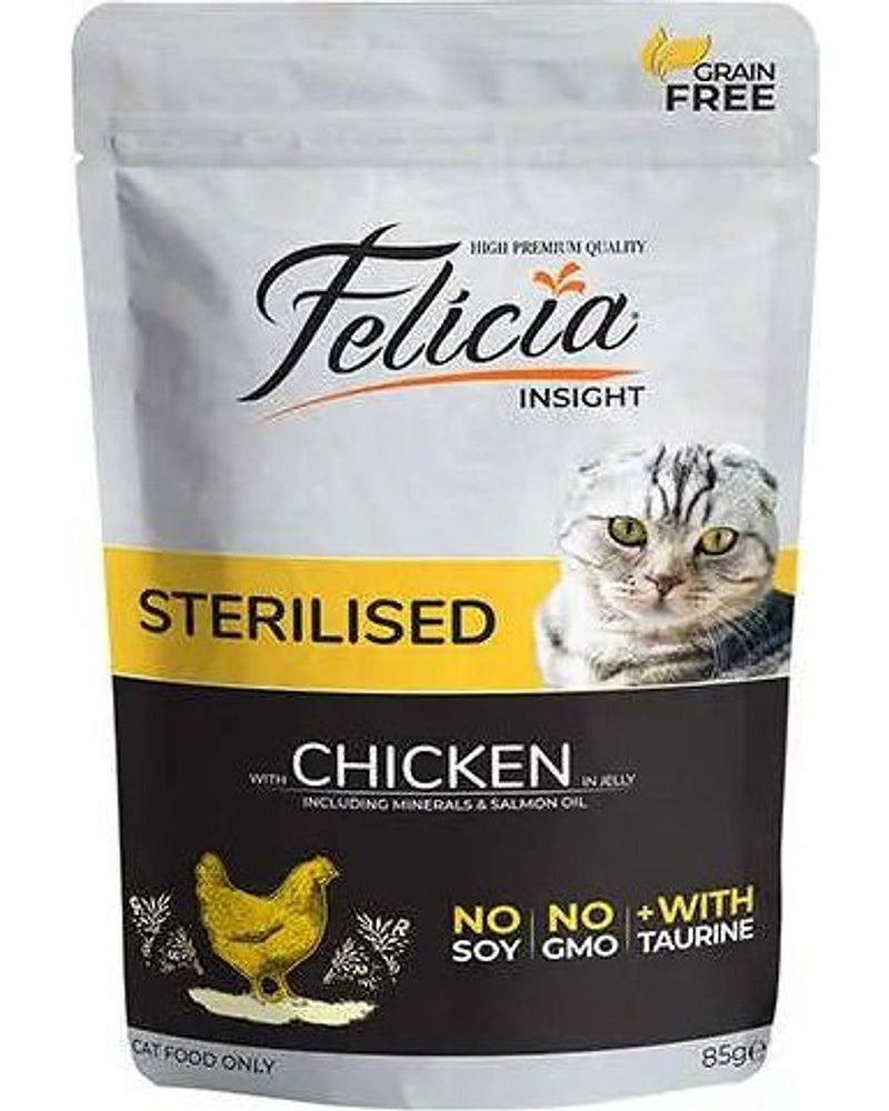 Felicia Tavuk Etli Tahılsız Kısırlaştırılmış Yaş Kedi Maması 85 gr