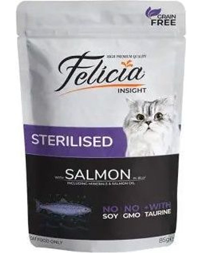 Felicia Somonlu Tahılsız Kısırlaştırılmış Yaş Kedi Konservesi 85 gr