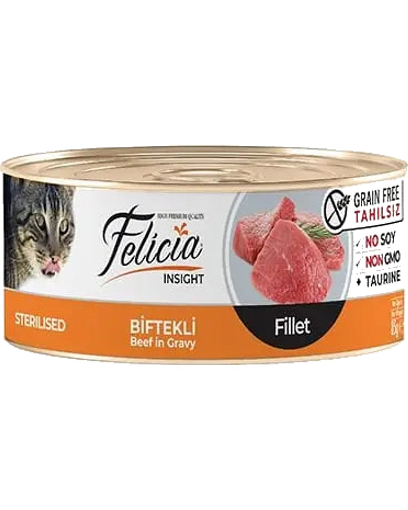 Felicia Biftekli Fileto Tahılsız Kısır Kedi Konservesi 85 gr