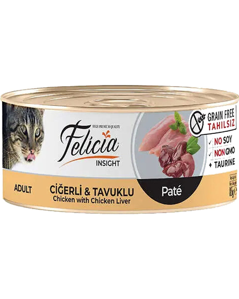 Felicia Insight Ciğerli Tavuklu Tahılsız Kedi Konservesi 85 gr