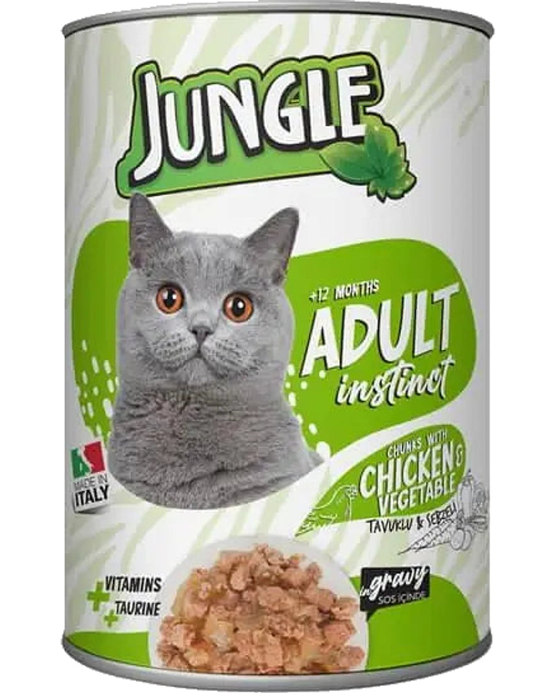Jungle Tavuk Etli Sebzeli Yetişkin Kedi Konservesi 415 gr