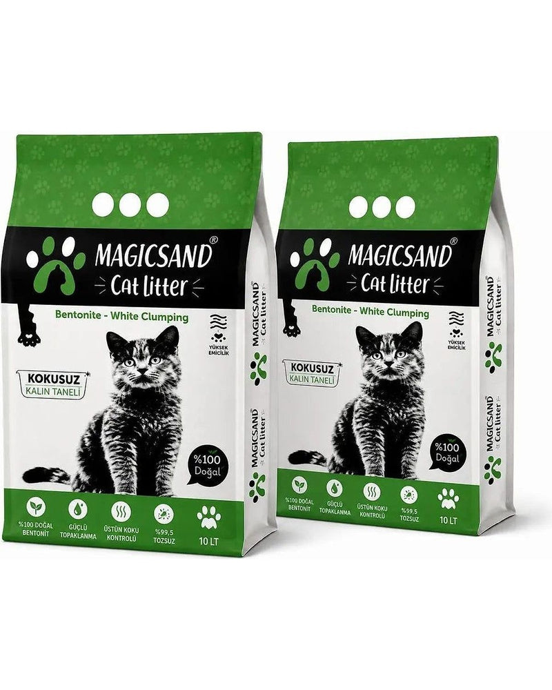 Magicsand Kokusuz Kalın Taneli Topaklanan Kedi Kumu 10 L x 2 Adet