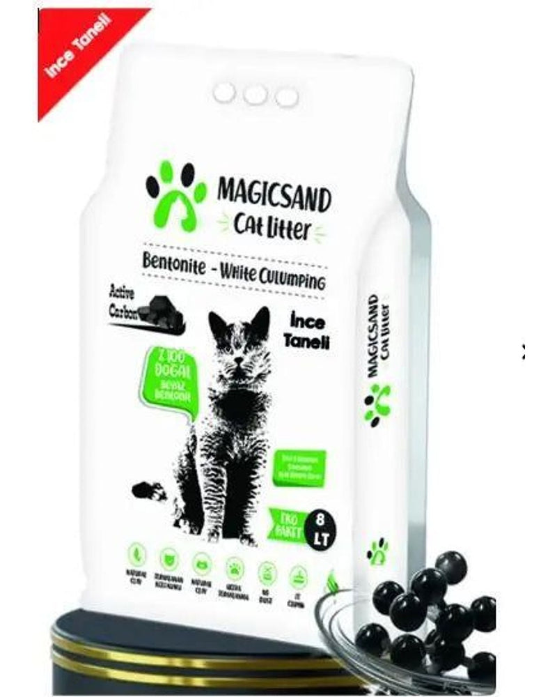 Magicsand Karbonlu İnce Taneli Topaklanan Kedi Kumu 8 L