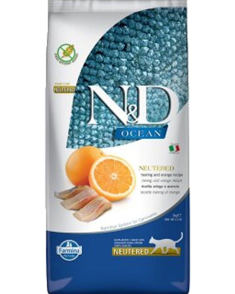 N&D Ocean Tahılsız Ringa Balıklı Kısırlaştırılmış Kedi Maması 5 kg