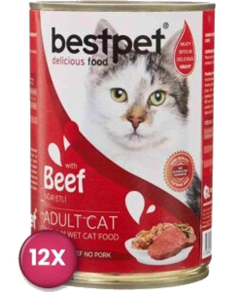 Bestpet Sığır Etli Yetişkin Kedi Konservesi 400 gr x 12