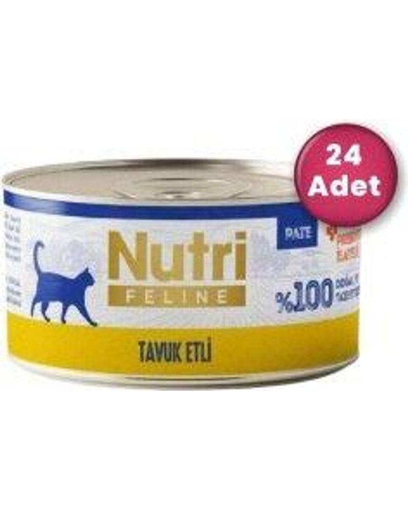 Nutri Feline Tavuk Etli Tahılsız Yetişkin Kedi Konservesi 70 gr x 24