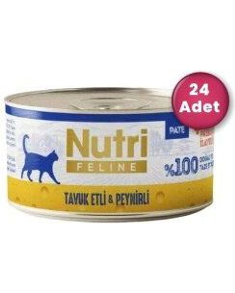 Nutri Feline Tavuk Etli Peynirli Tahılsız Kedi Konservesi 70 gr x 24