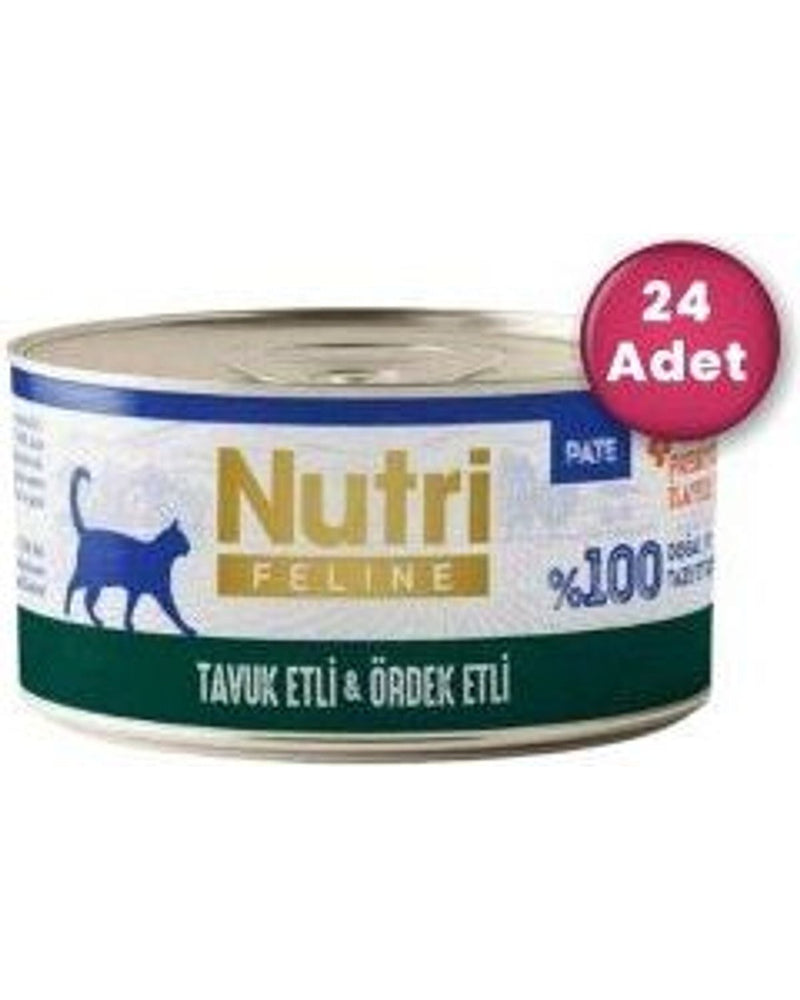 Nutri Feline Tavuk Etli Ördekli Tahılsız Kedi Konservesi 70 gr x 24