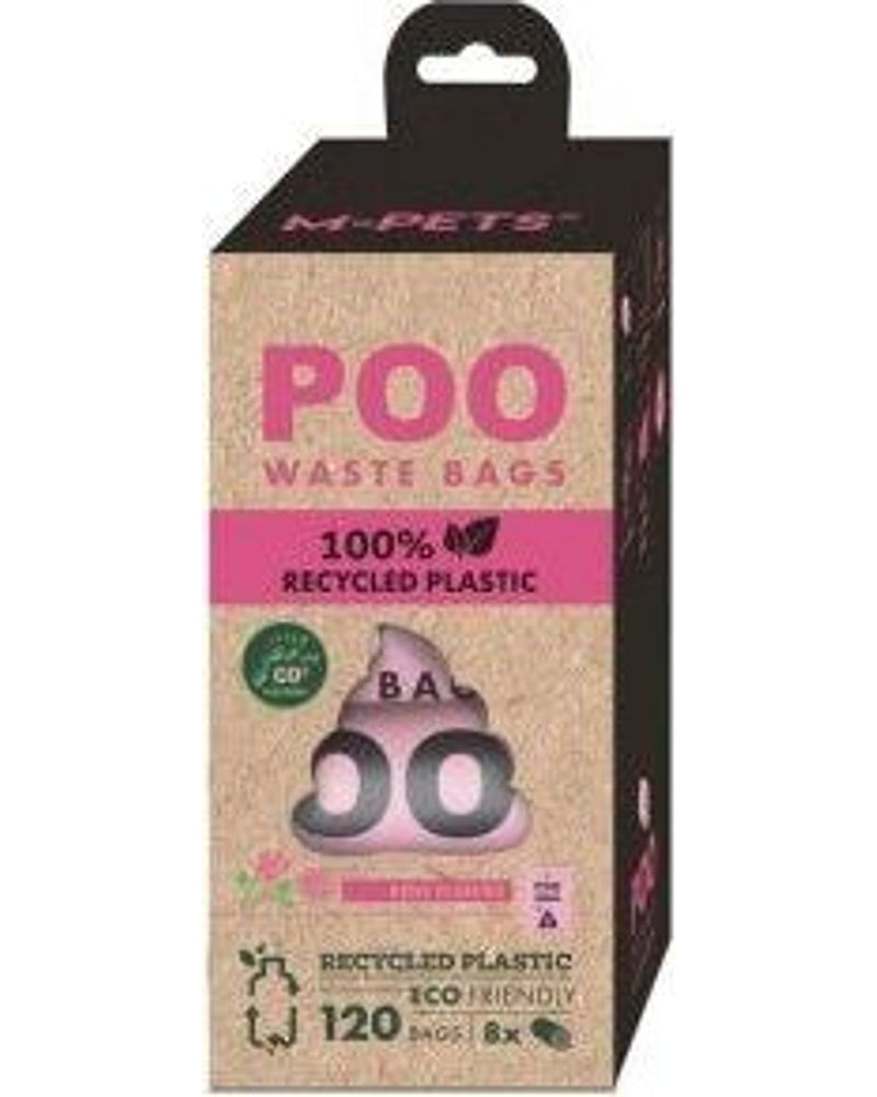 M-Pets Geri Dönüştürülmüş Gül Kokulu Dışkı Poşeti 8 x 15 Yaprak