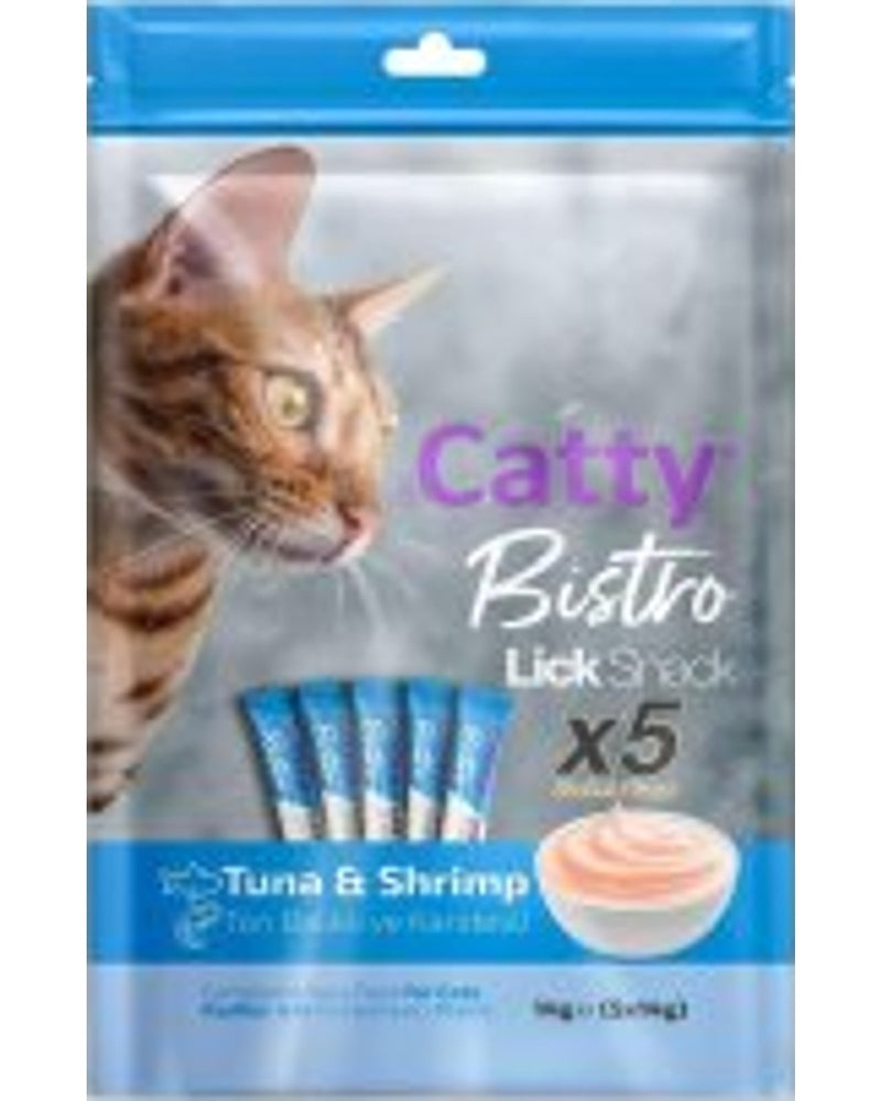 Catty Bistro Ton Balıklı Karidesli Yetişkin Kedi Krema Ödülü 5 x 14 gr