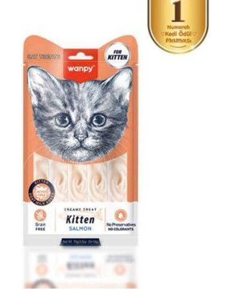 Wanpy Somonlu Yavru Kedi Krema Ödülü 14 gr x 5