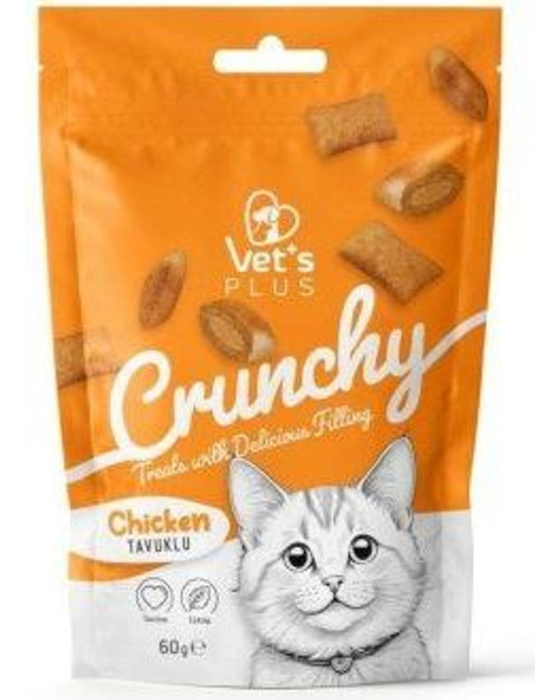 Vet's Plus İçi Dolgulu Tavuk ve Catnipli Kedi Ödül Bisküvisi 60 gr