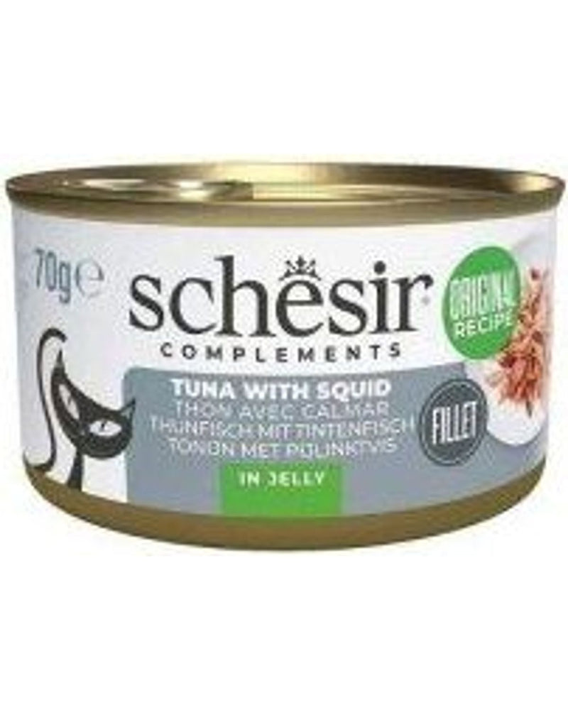Schesir Jölede Ton Balıklı ve Kalamarlı Doğal Kedi Konservesi 70 gr