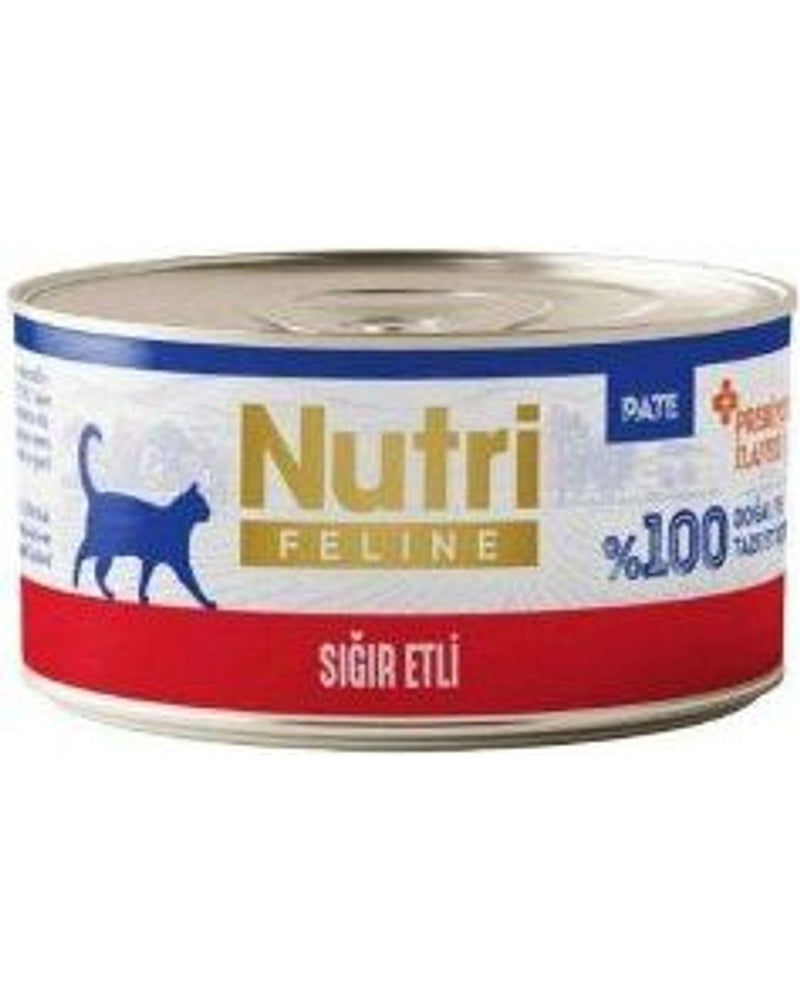 Nutri Feline Sığır Etli Tahılsız Yetişkin Kedi Konservesi 70 gr