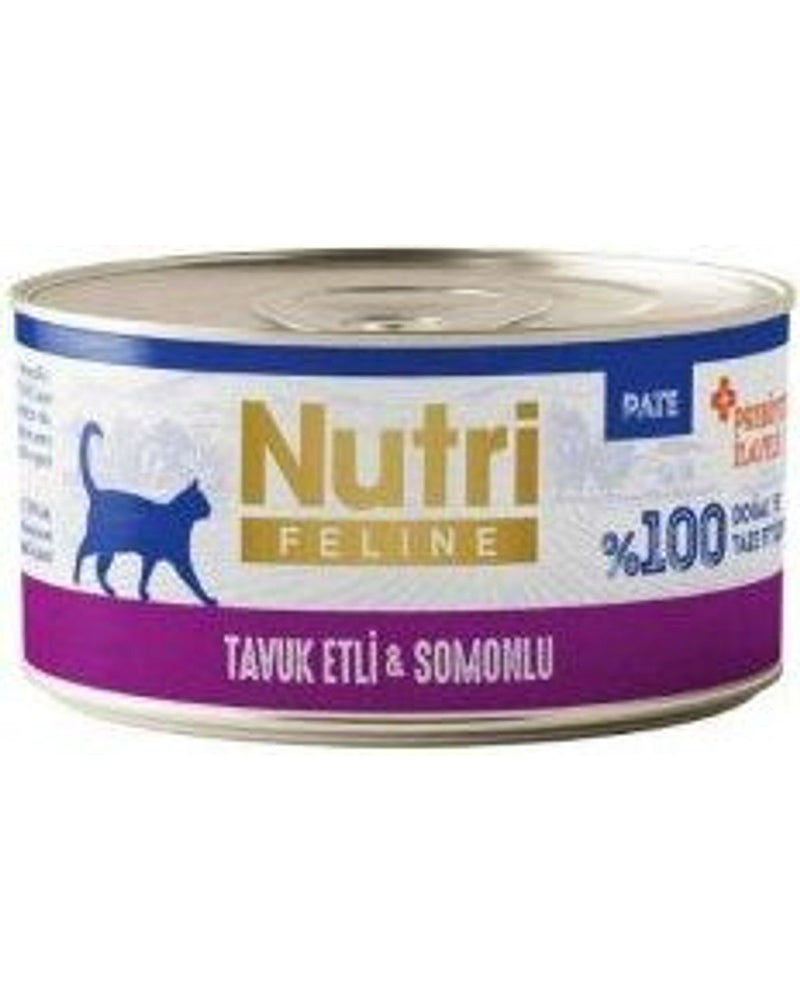 Nutri Feline Tavuk-Somonlu Tahılsız Yetişkin Kedi Konservesi 70 gr