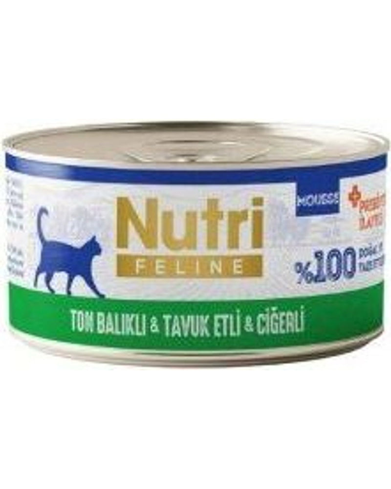 Nutri Feline Mousse Ton-Tavuk-Ciğerli Tahılsız Kedi Konservesi 70 gr