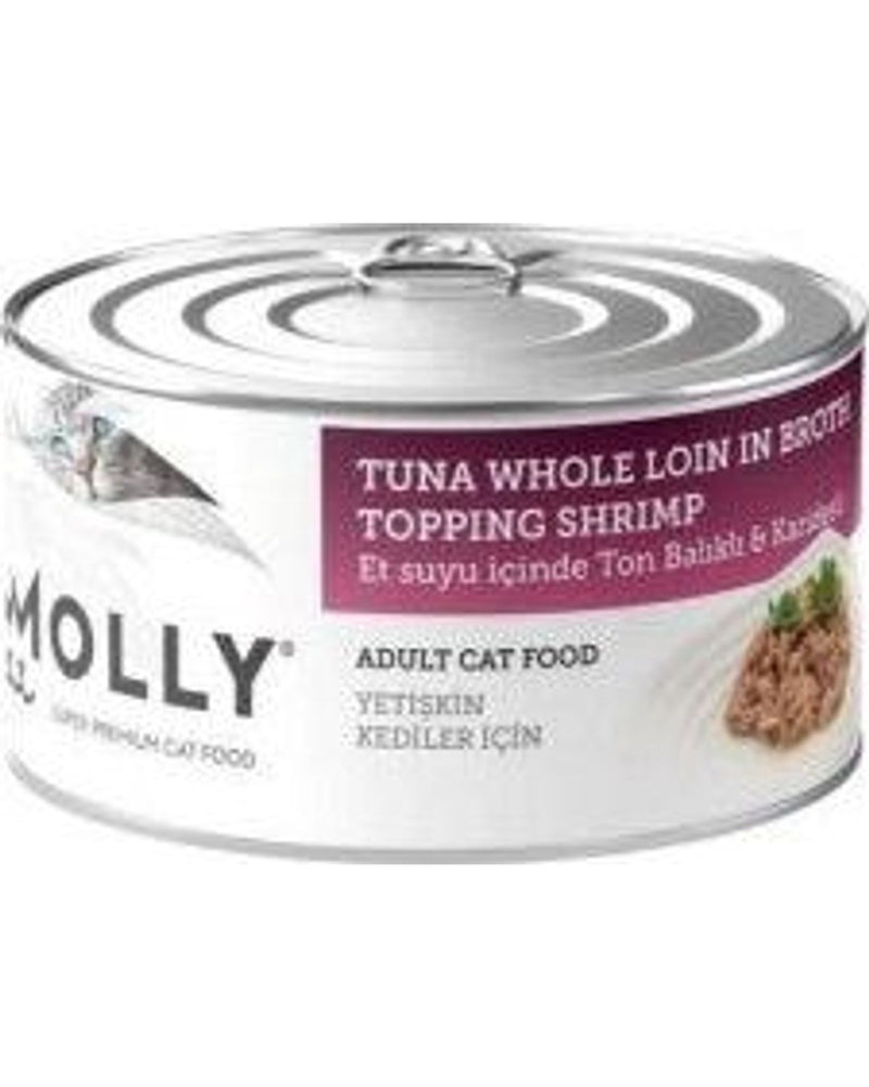 Molly Et Suyunda Ton-Karidesli Tahılsız Yetişkin Kedi Konservesi 85 gr