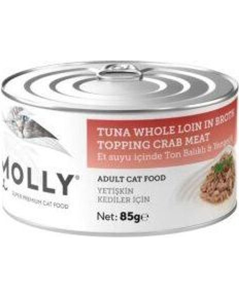 Molly Et Suyunda Ton-Yengeçli Tahılsız Yetişkin Kedi Konservesi 85 gr