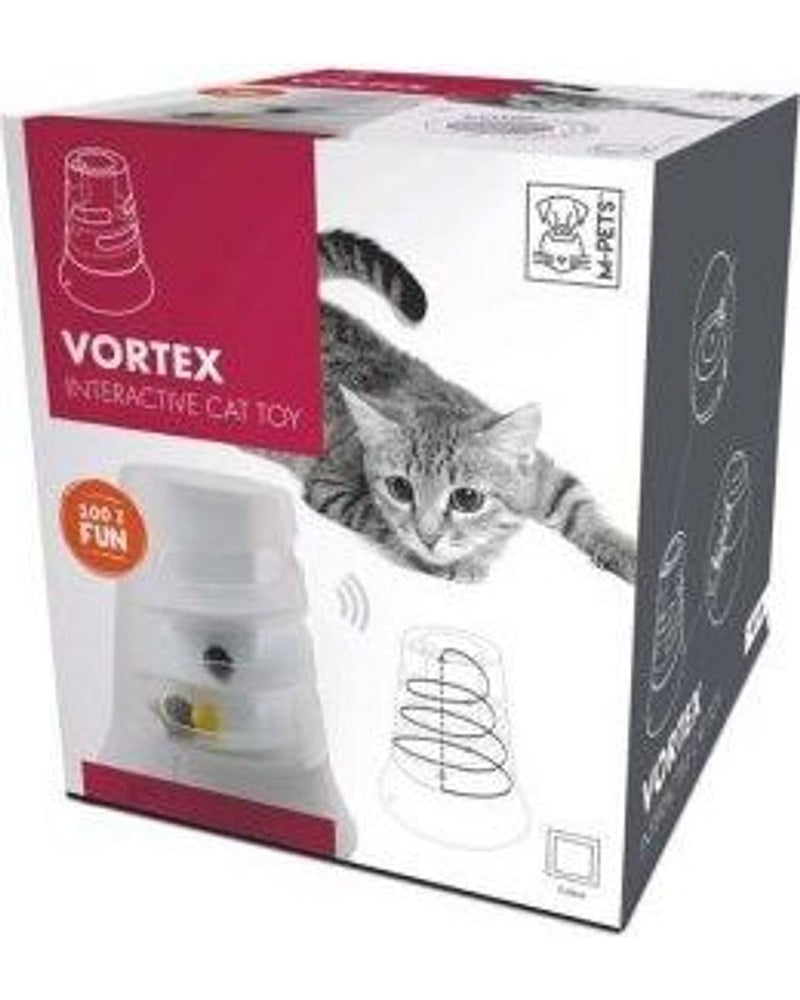 M-Pets Vortex Işık-Ses Sensörlü Elektronik Kedi Oyuncağı (Beyaz)