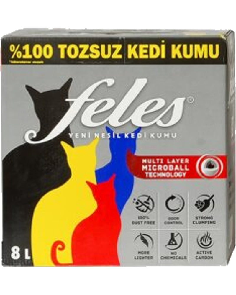 Feles Ultra Light Aktif Karbonlu Tozsuz Topaklanan Kedi Kumu 8 L
